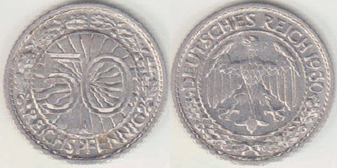 1930 A Germany 50 Pfennig A001906
